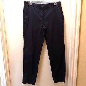 Talbots Women's Cotton Navy Relaxed Chino Straight Leg Pants
